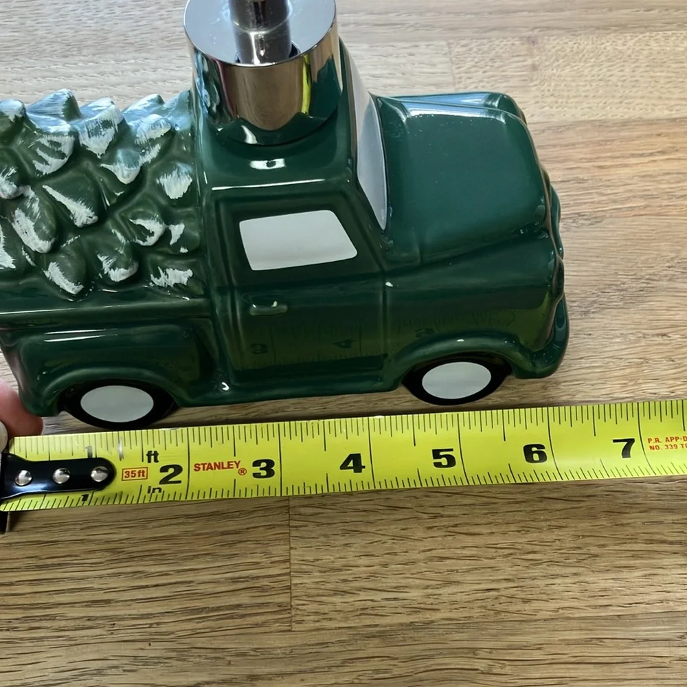 Green Truck Soap Dispenser with Christmas Tree